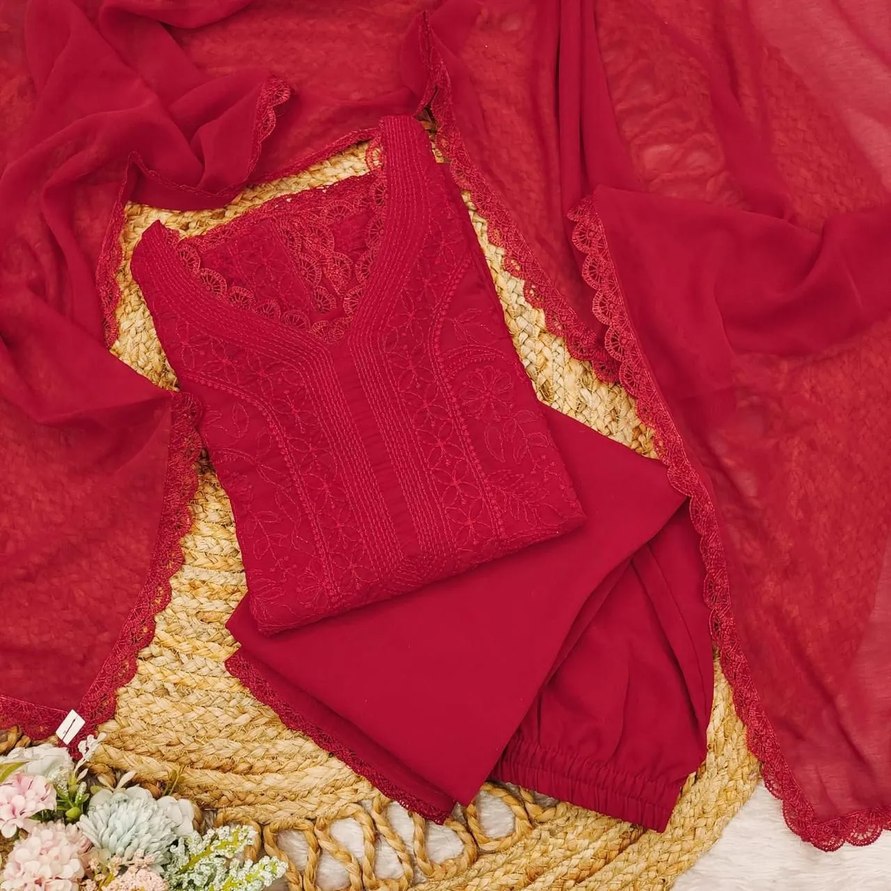 Stylish Chikankari Kurti with Long Top - Image 7
