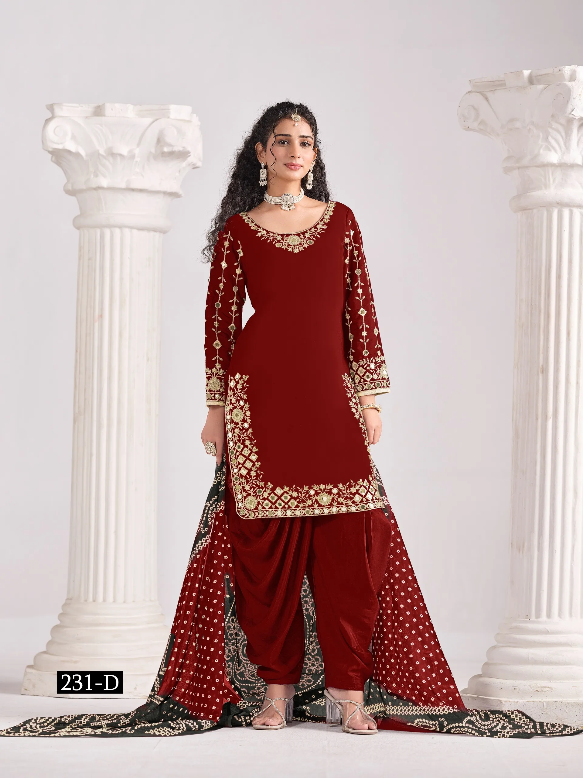 Stylish Patiala Suit with Bandhni Dupatta - Image 2