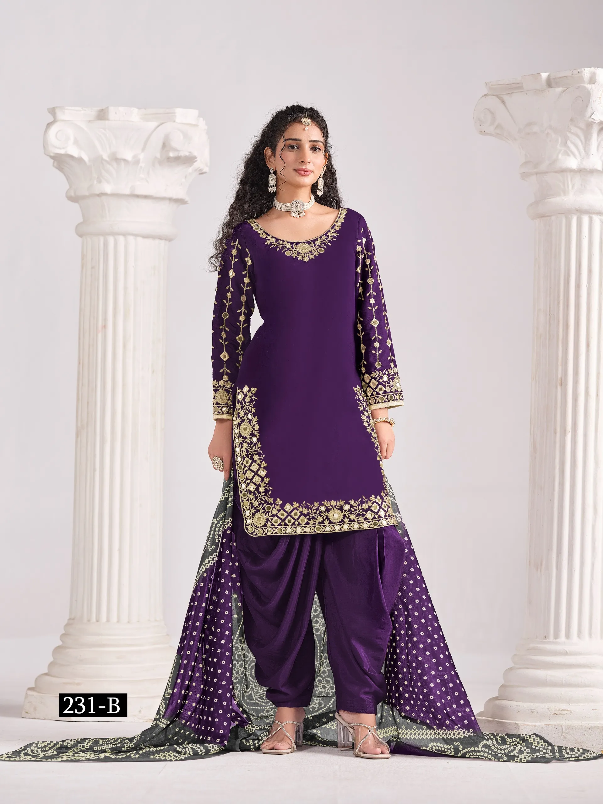 Stylish Patiala Suit with Bandhni Dupatta - Image 3