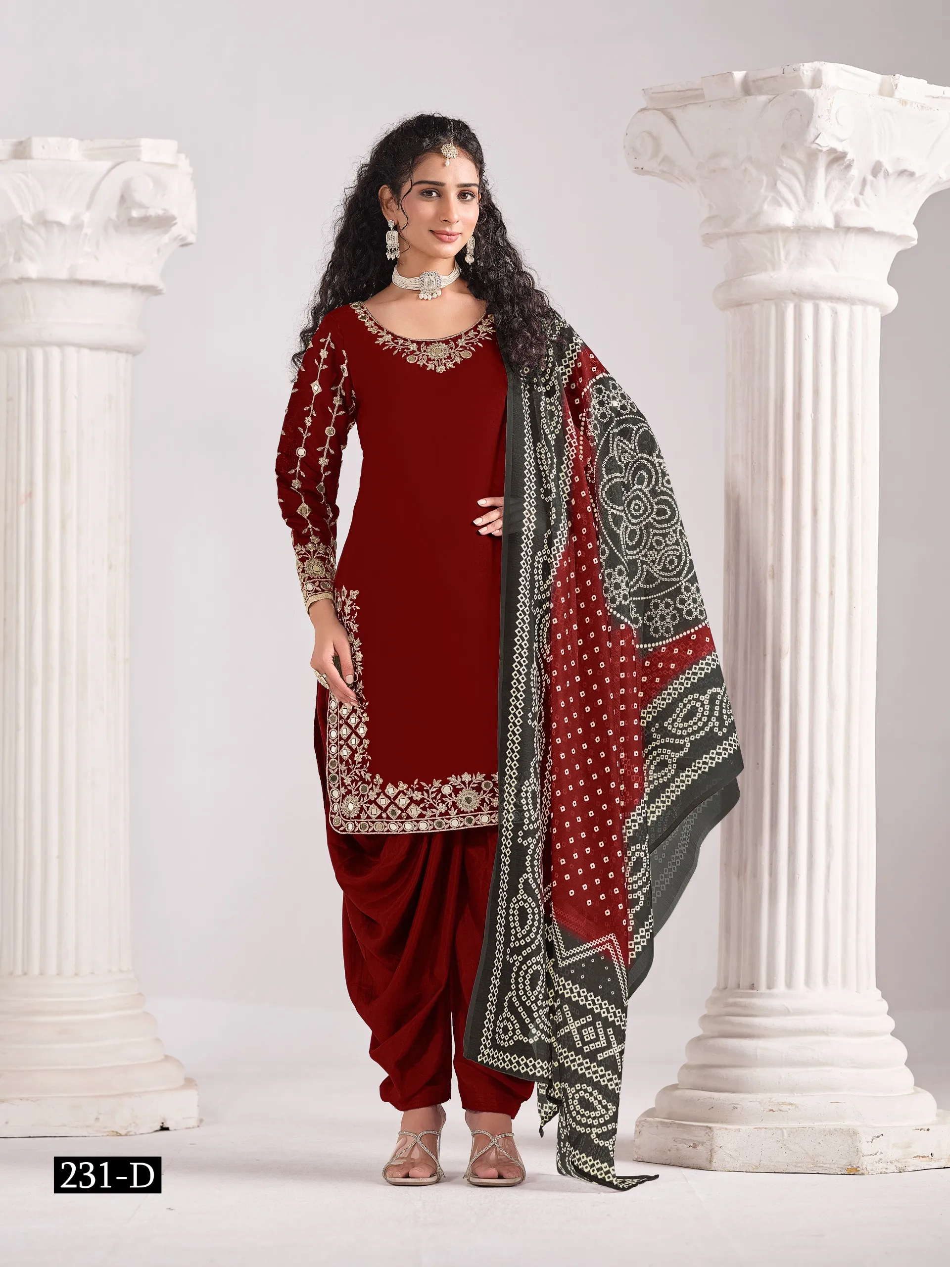 Stylish Patiala Suit with Bandhni Dupatta - Image 4