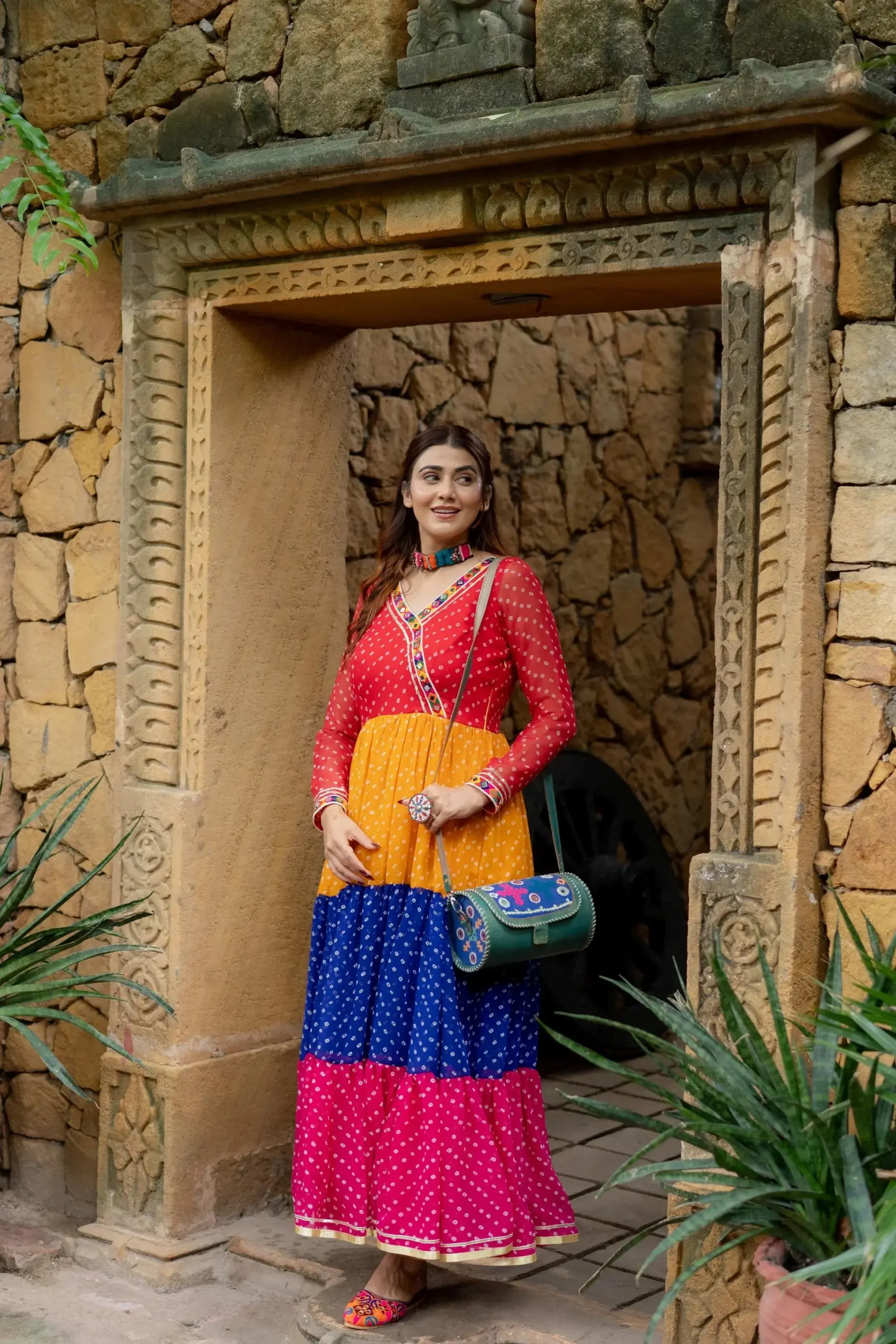 Traditional Bandhini Printed Navratri Gown