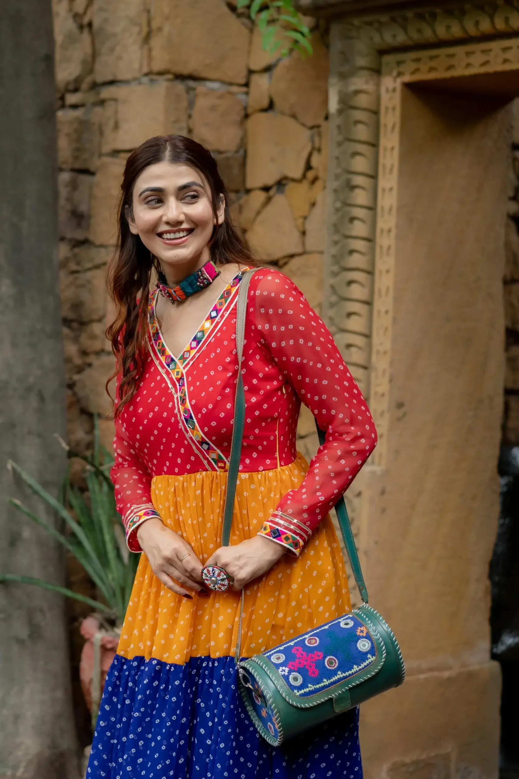 Traditional Bandhini Printed Navratri Gown - Image 2