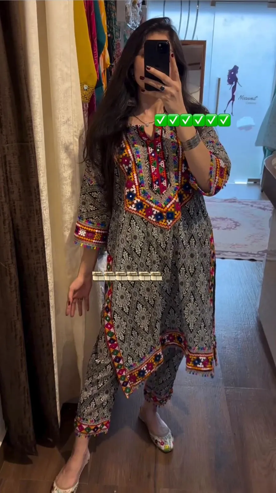 Trending Kurti Set With Kutchi Work