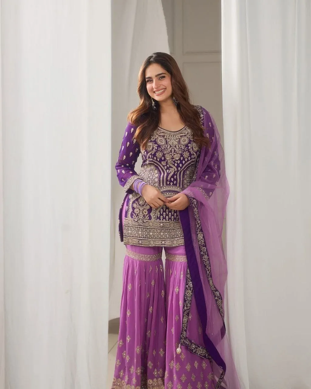 Aisha Khan Inspired Sharara Suit