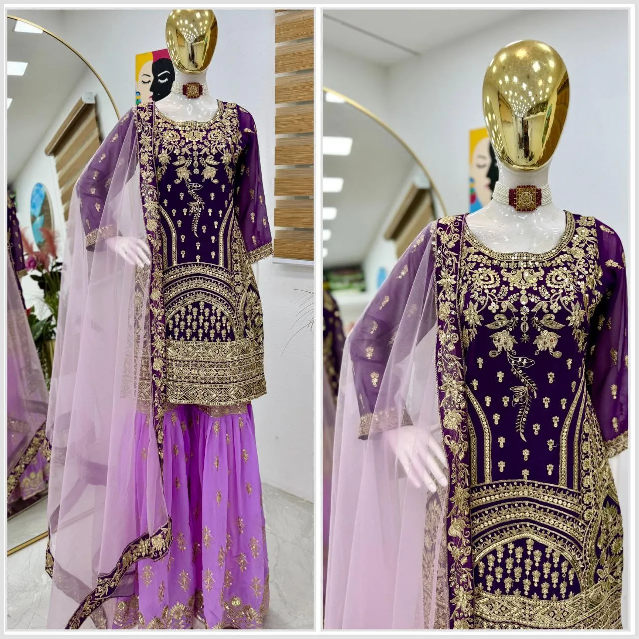 Aisha Khan Inspired Sharara Suit - Image 3