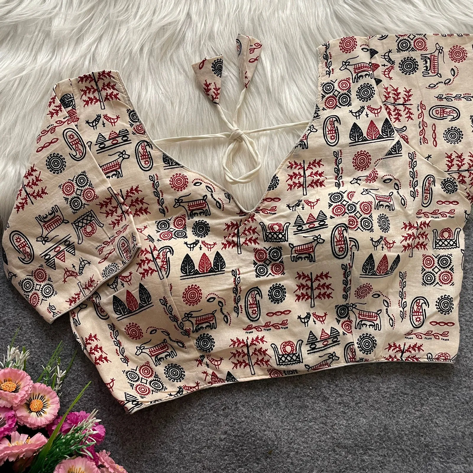 Ajrakh Printed Readymade Blouse