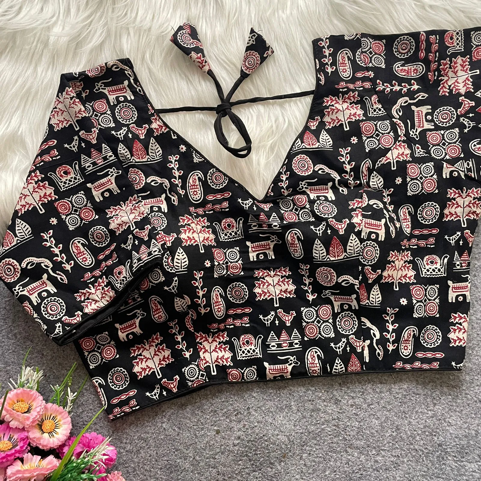 Ajrakh Printed Readymade Blouse - Image 2