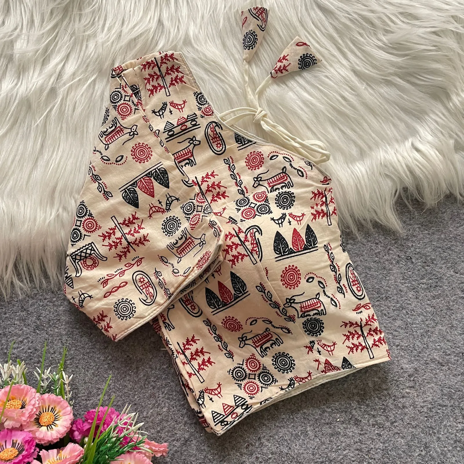 Ajrakh Printed Readymade Blouse - Image 4