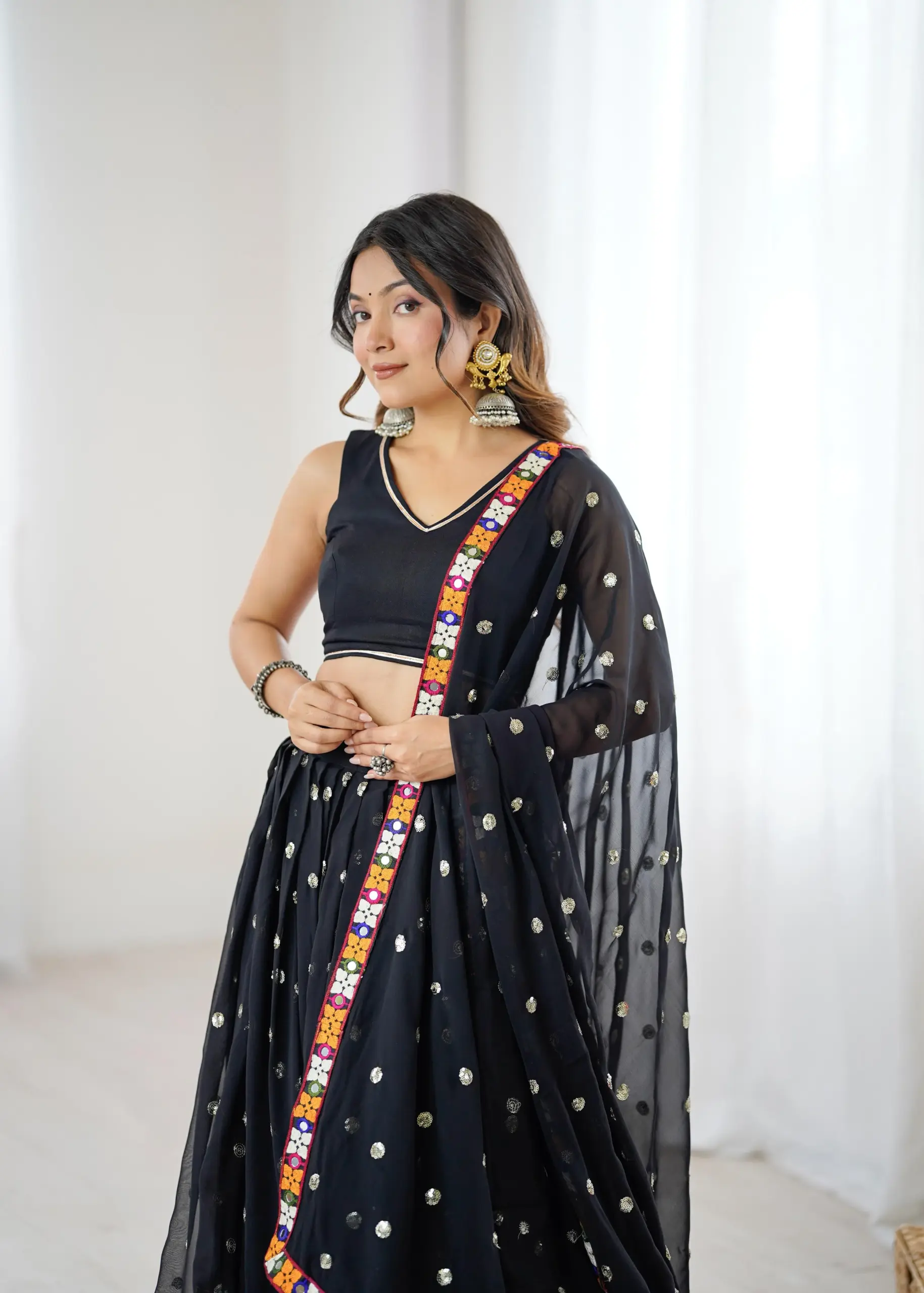 Buy Black Navratri Chaniya Choli - Image 2