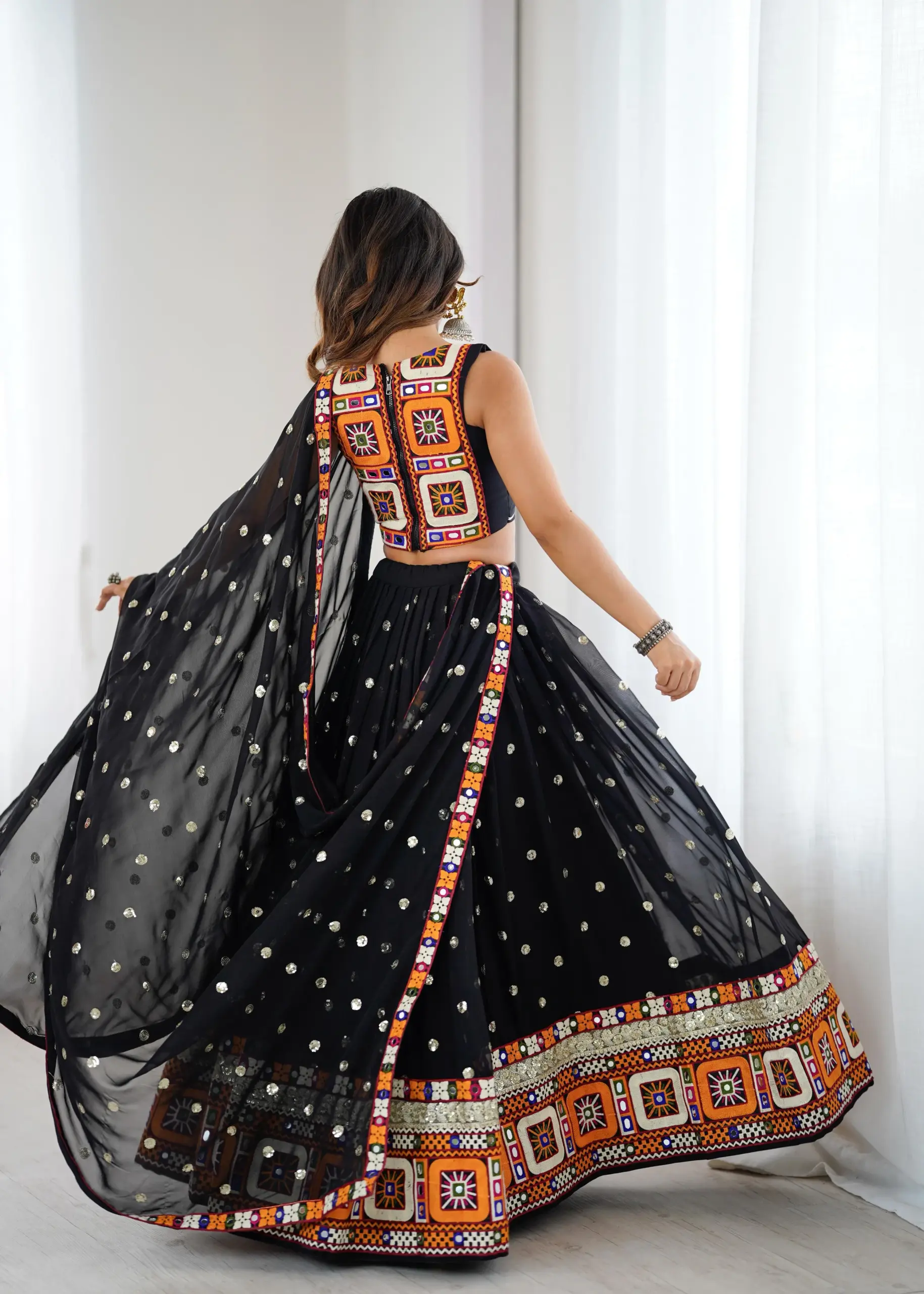Buy Black Navratri Chaniya Choli - Image 4
