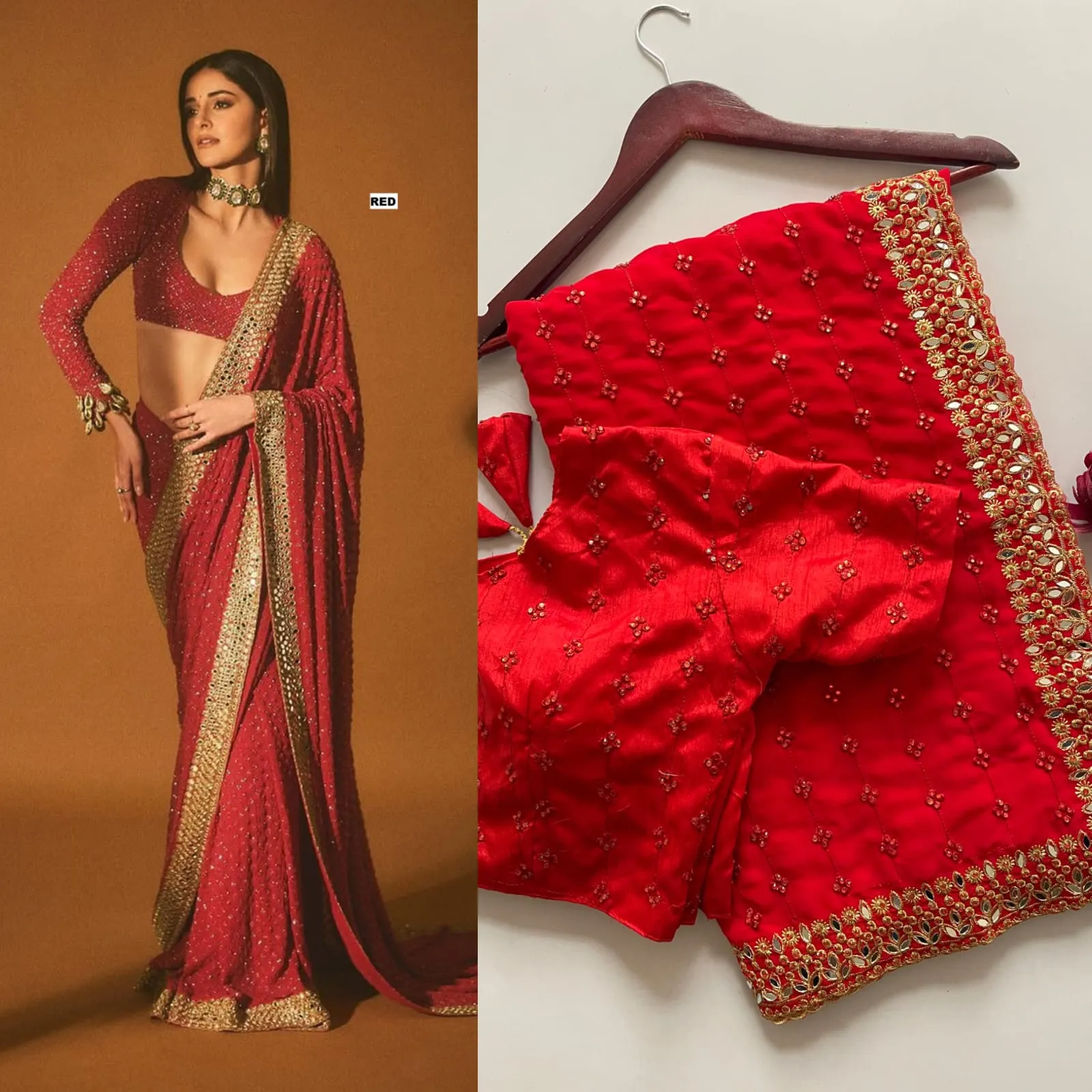 Buy Bollywood Style Border Saree - Image 10