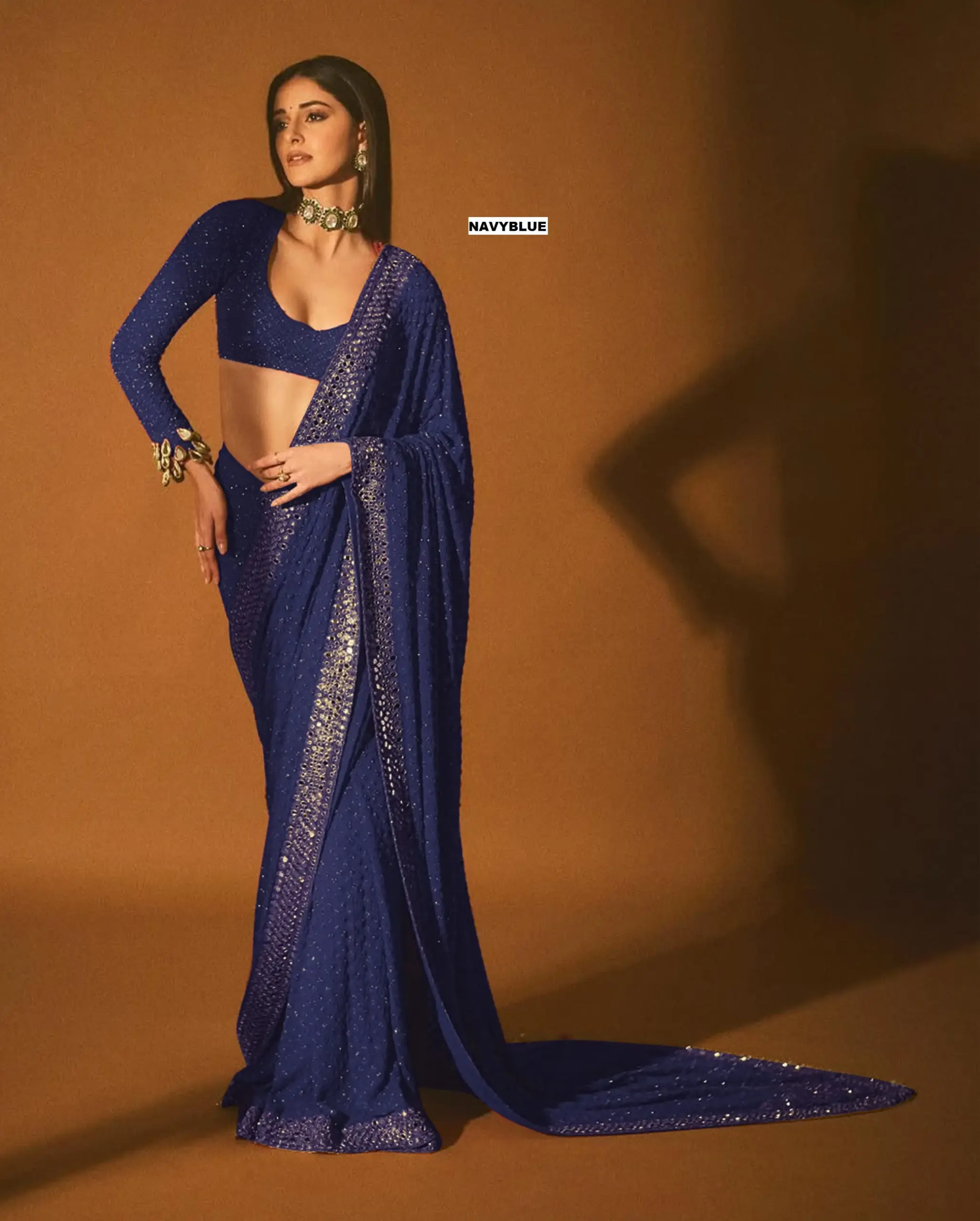 Buy Bollywood Style Border Saree - Image 9