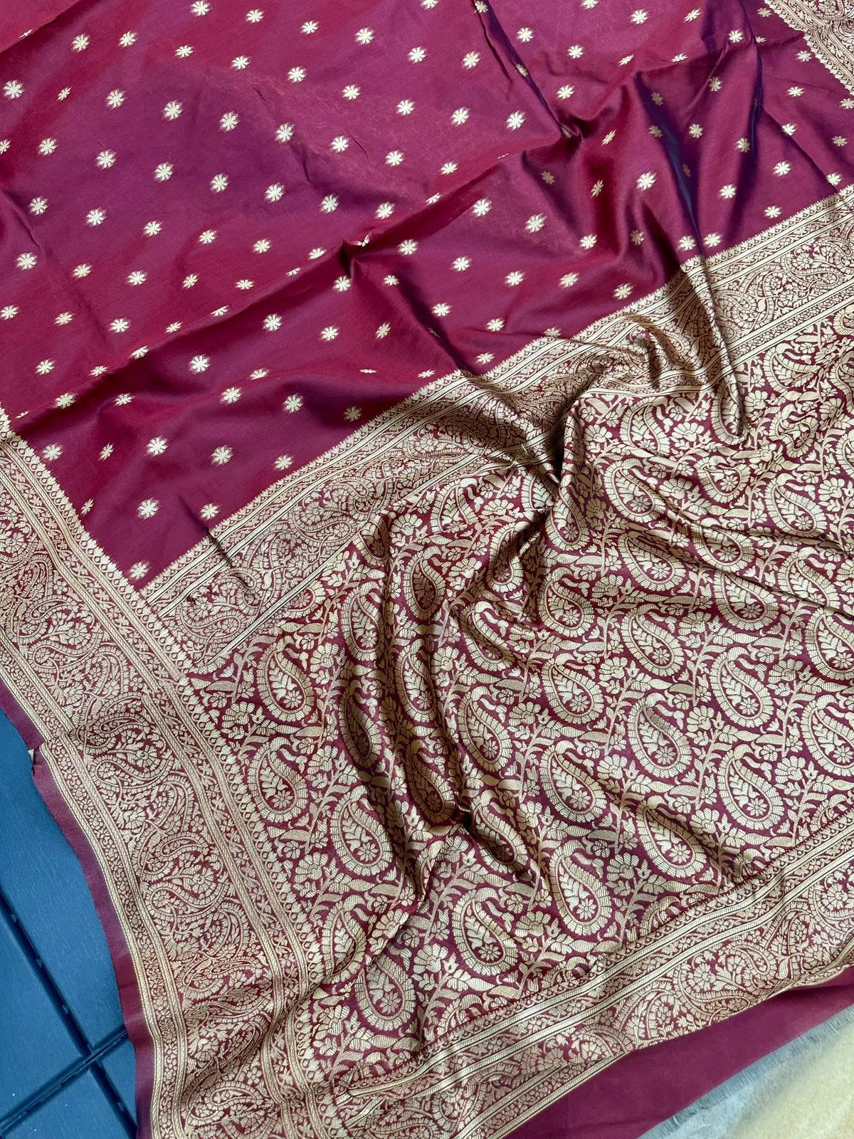 Cherry Red Silk Saree Under 500 - Image 2