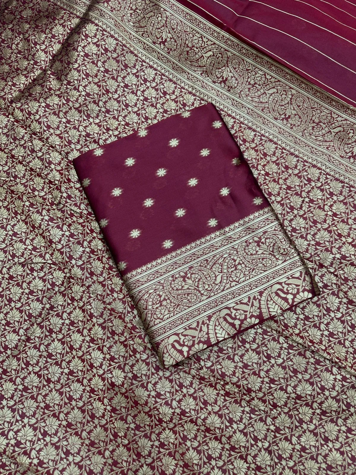 Cherry Red Silk Saree Under 500 - Image 3