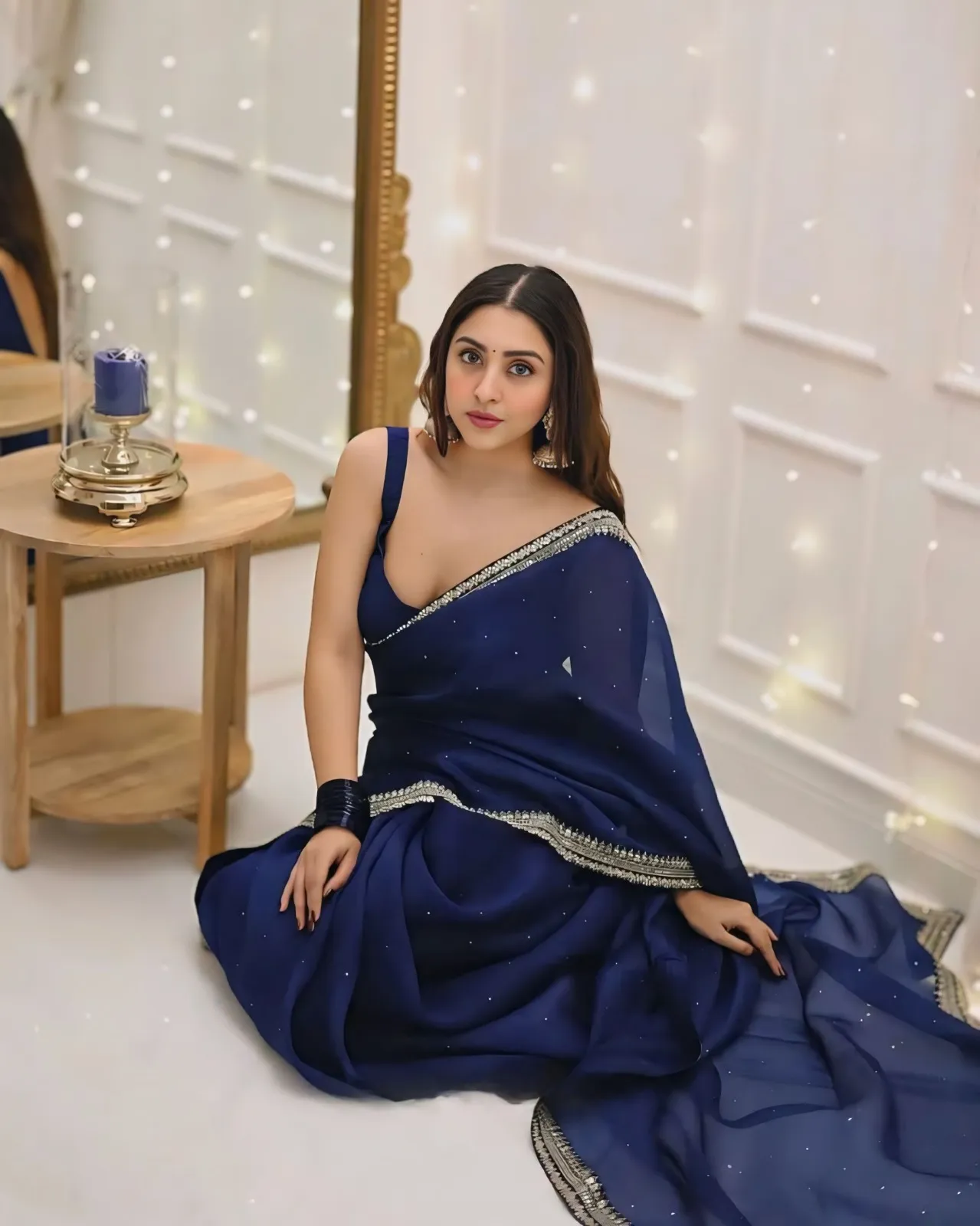 Diwali Wear Organza Border Readymade Saree - Image 5