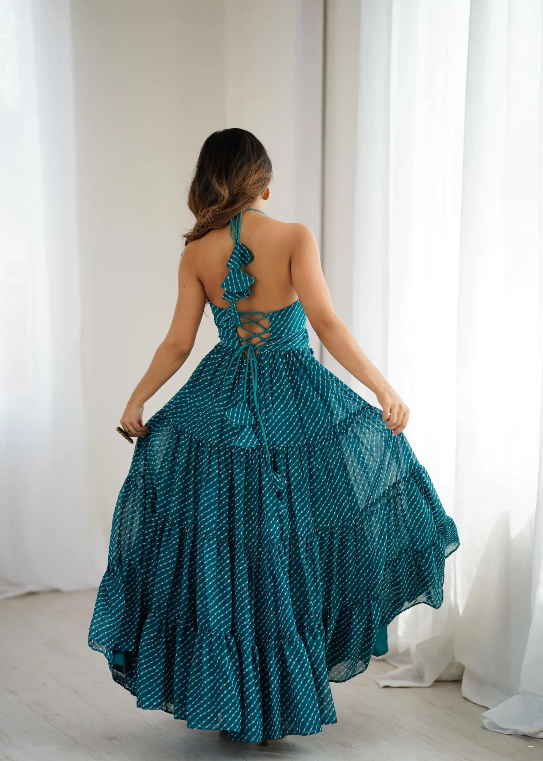Fancy Deep Neck Navratri Gown - Image 4