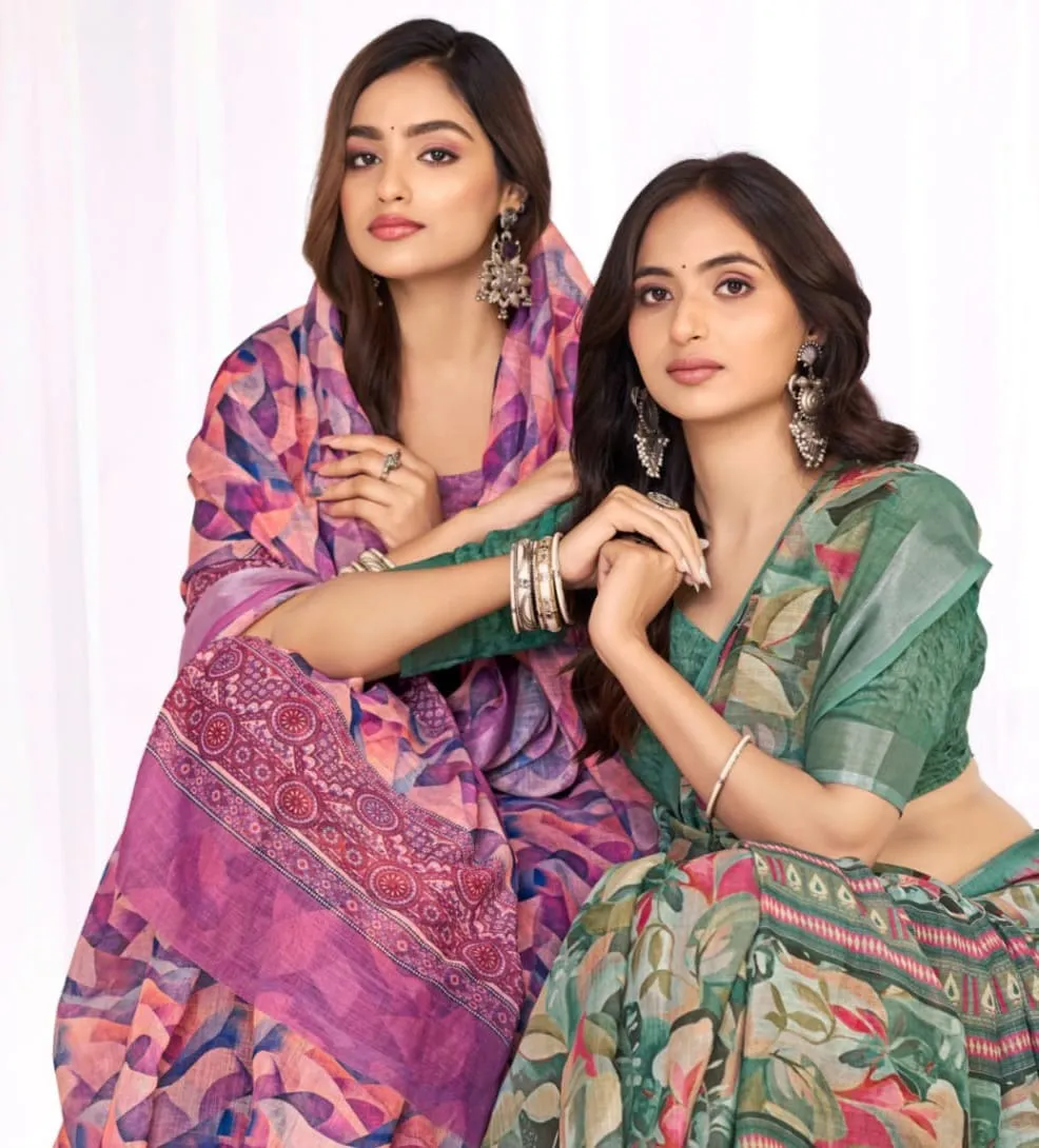 Festive Linen Saree
