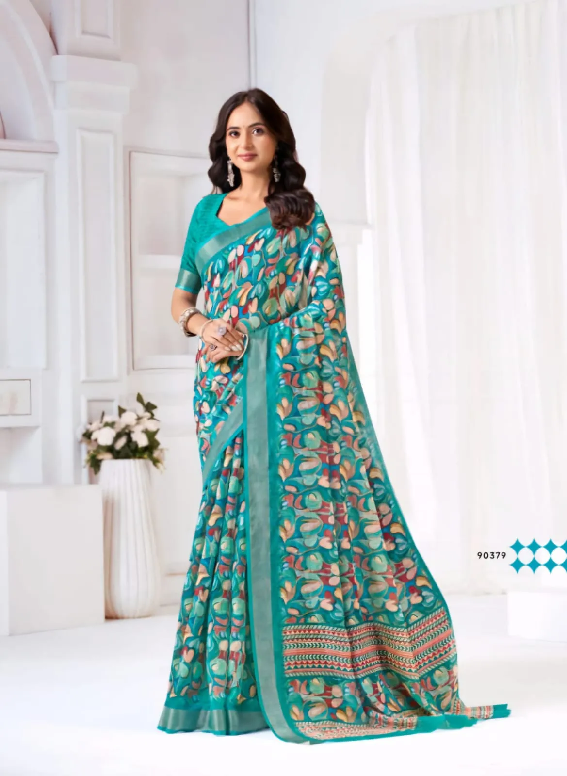 Festive Linen Saree - Image 10