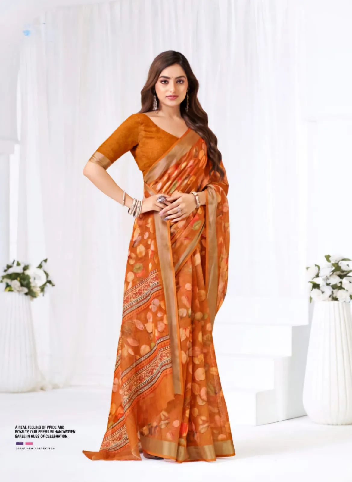 Festive Linen Saree - Image 2
