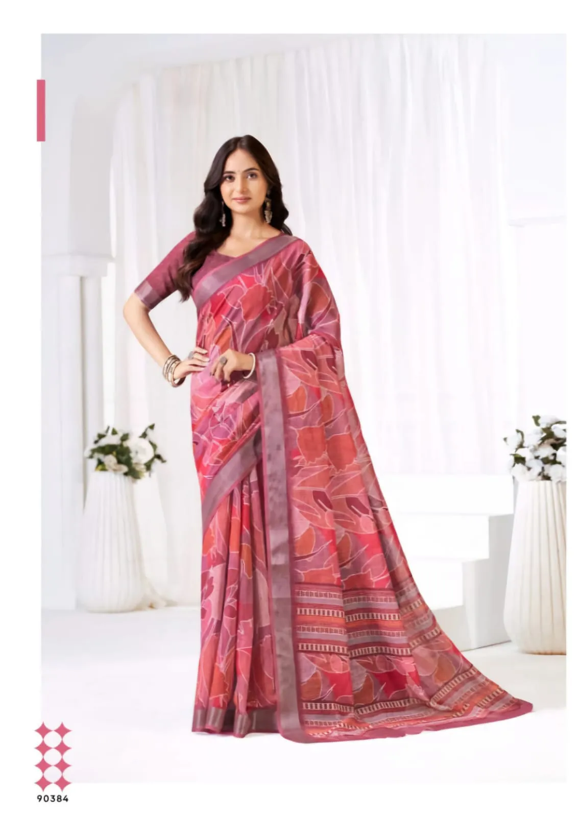 Festive Linen Saree - Image 5
