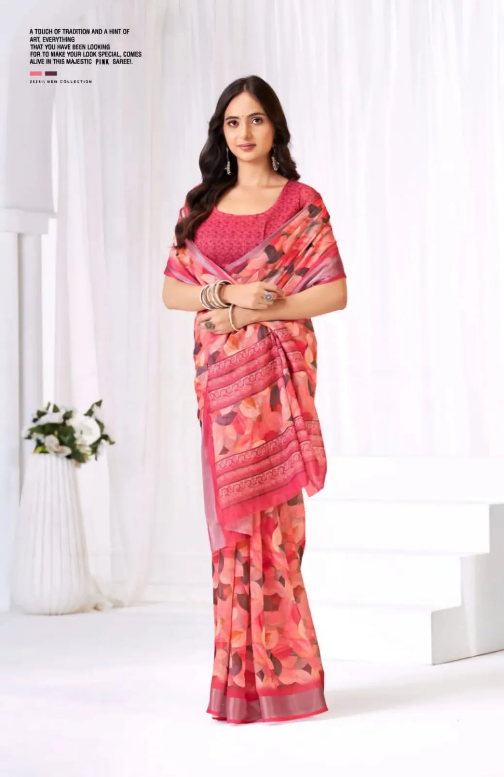 Festive Linen Saree - Image 6