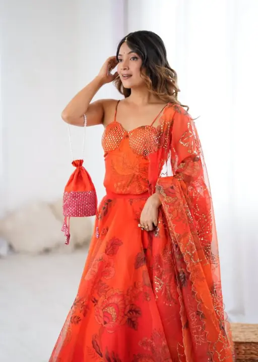 Festive wear Lehenga with Fancy Blouse Pattern