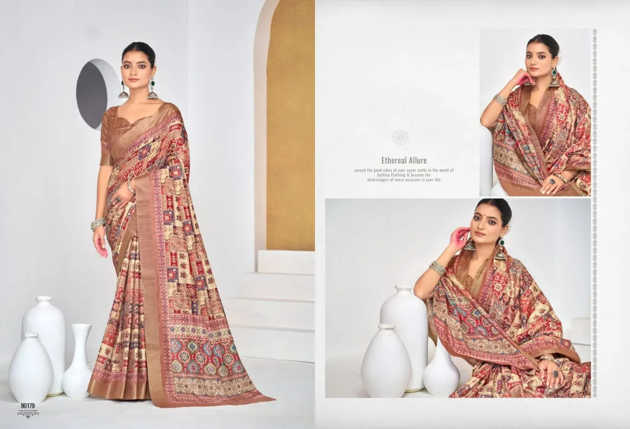 Festive Wear Printed Silk Sarees - Image 10