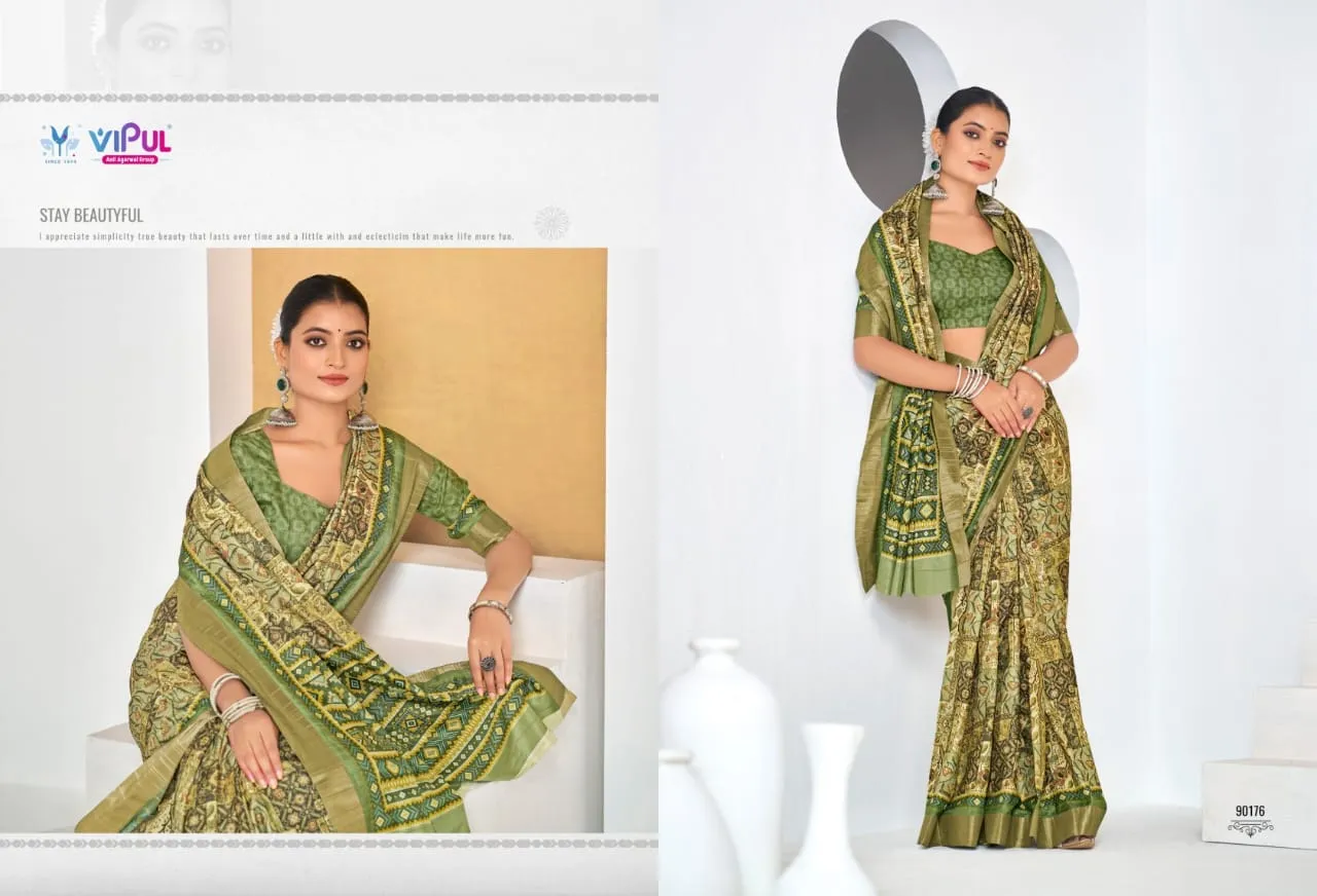Festive Wear Printed Silk Sarees - Image 7