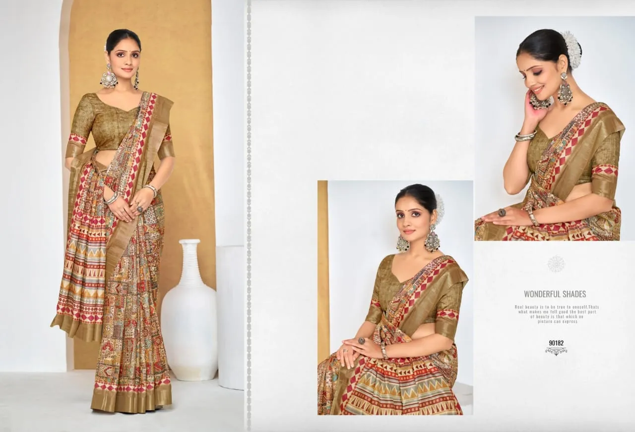 Festive Wear Printed Silk Sarees - Image 8