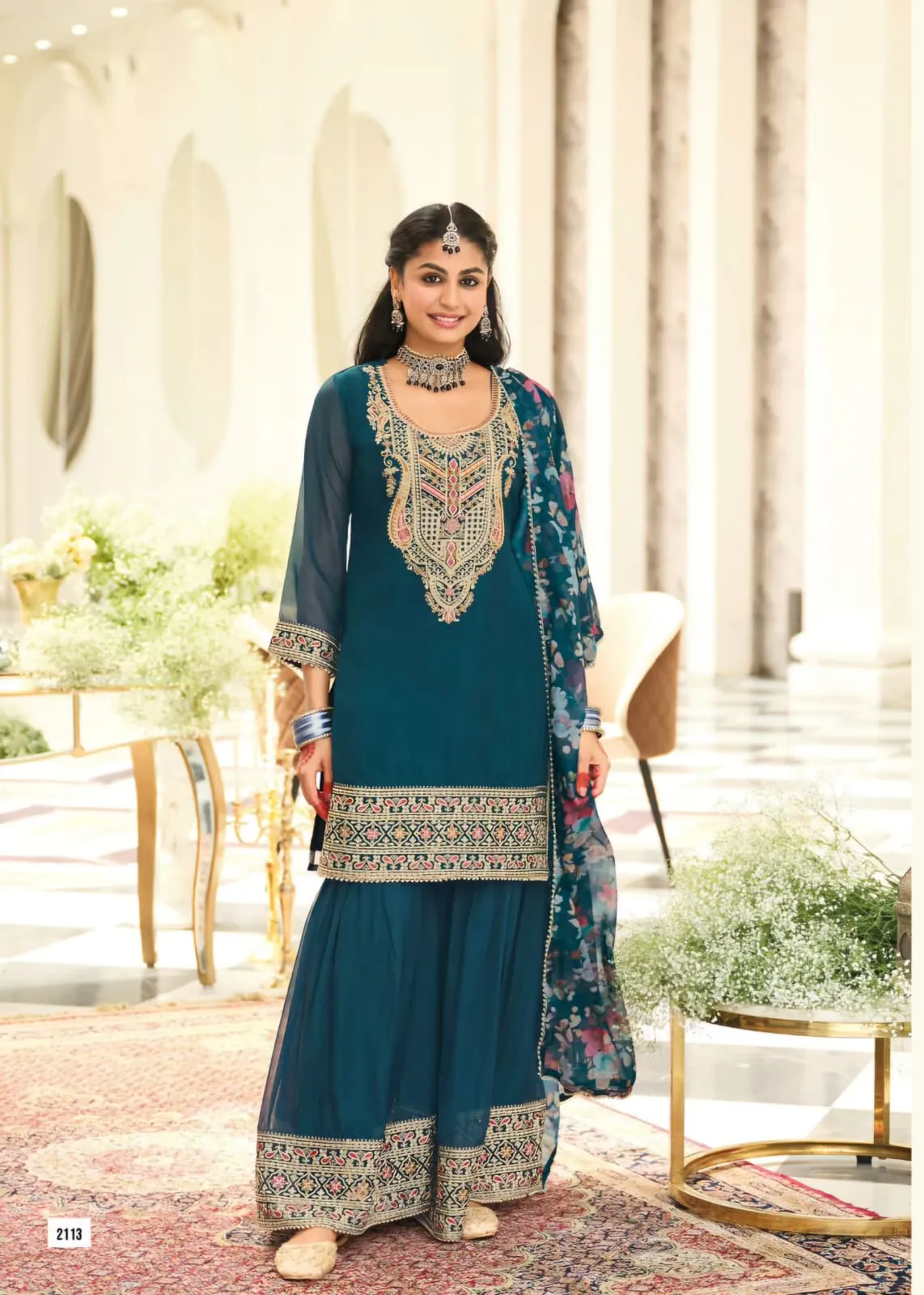 Festive Wear Readymade Sharara Salwar Suit - Image 3