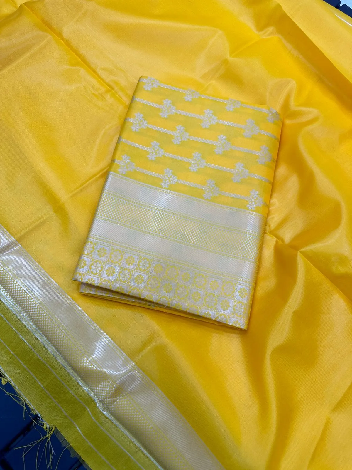 Haldi Wear Bridesmaid Silk Saree - Image 2