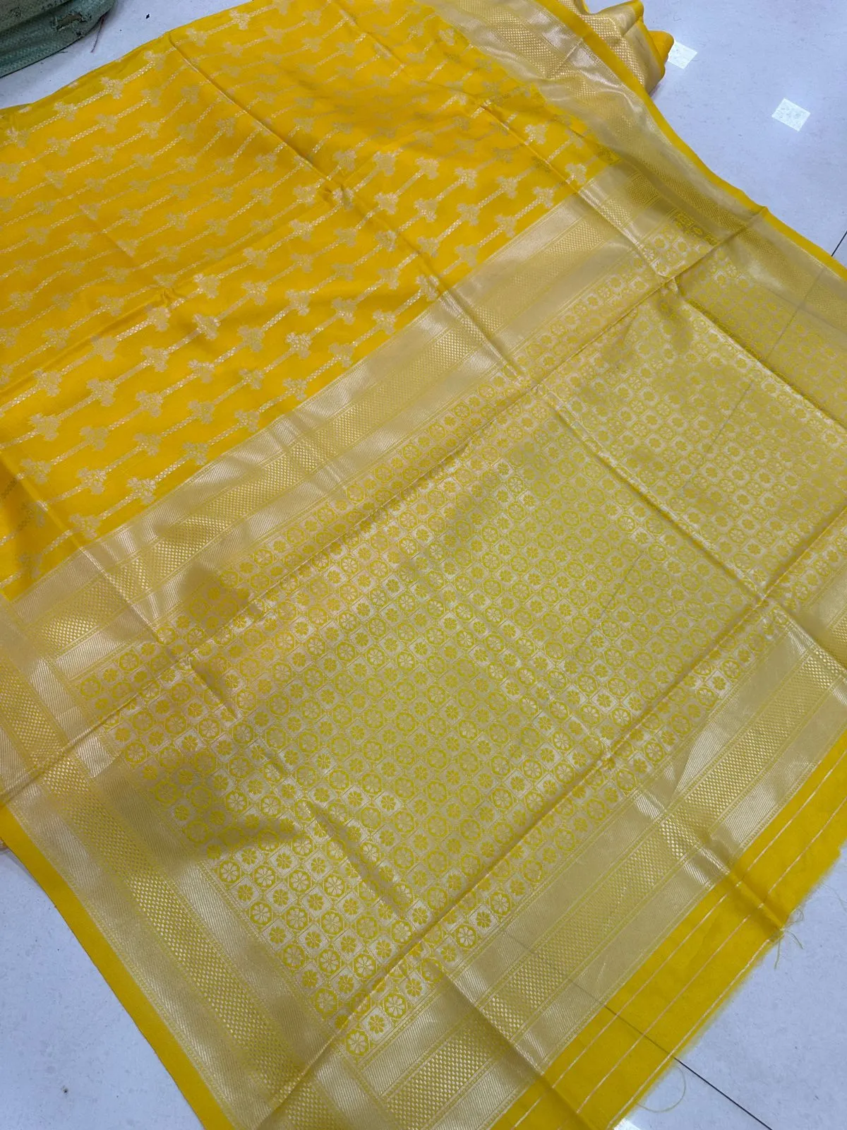 Haldi Wear Bridesmaid Silk Saree - Image 3
