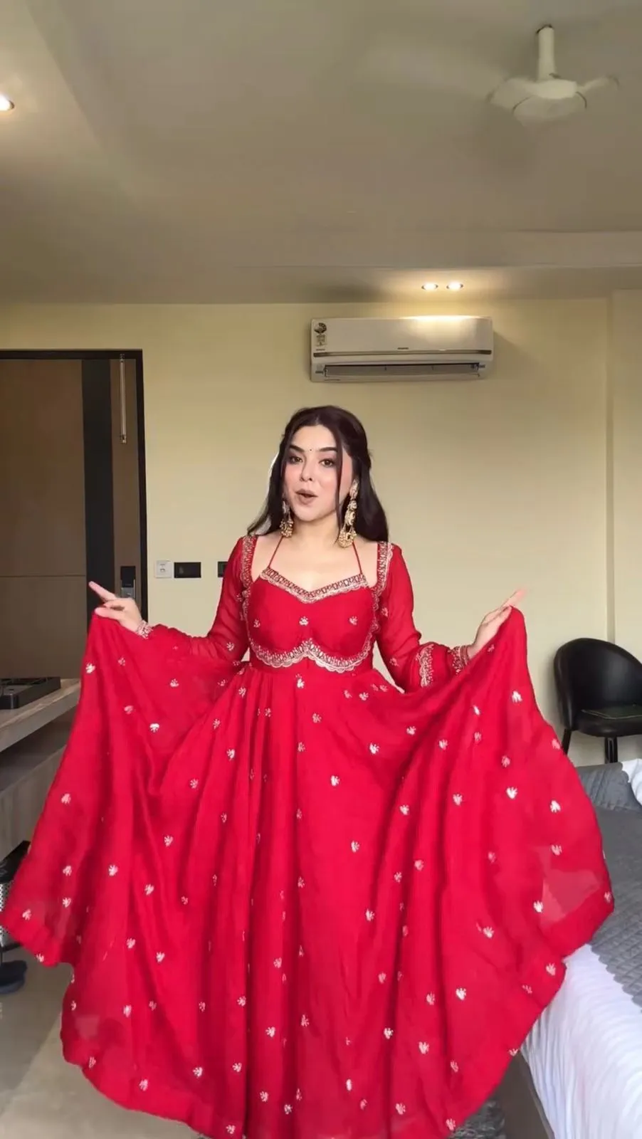 Karwa Chauth Special Red Anarkali Suit