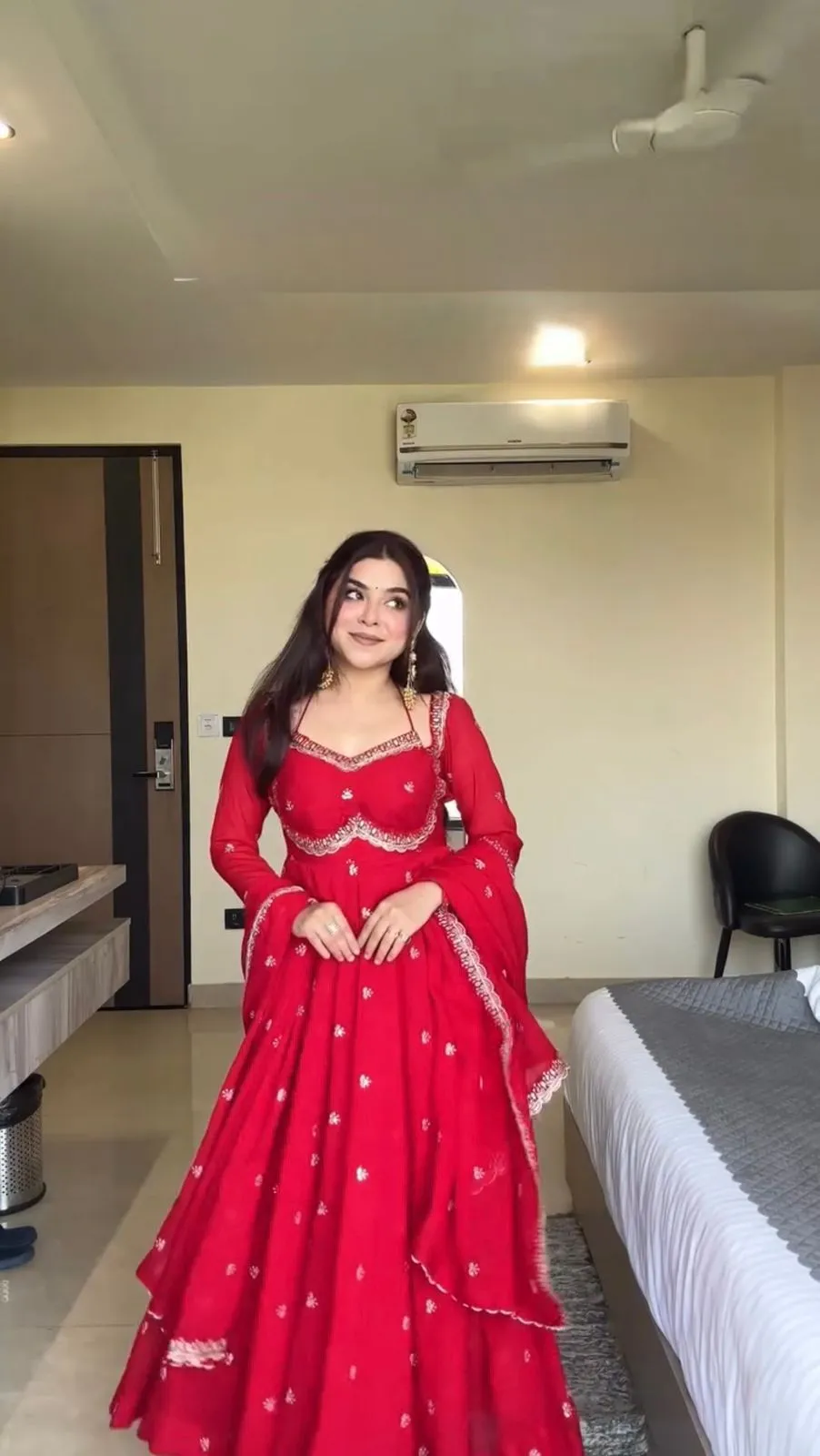 Karwa Chauth Special Red Anarkali Suit - Image 5