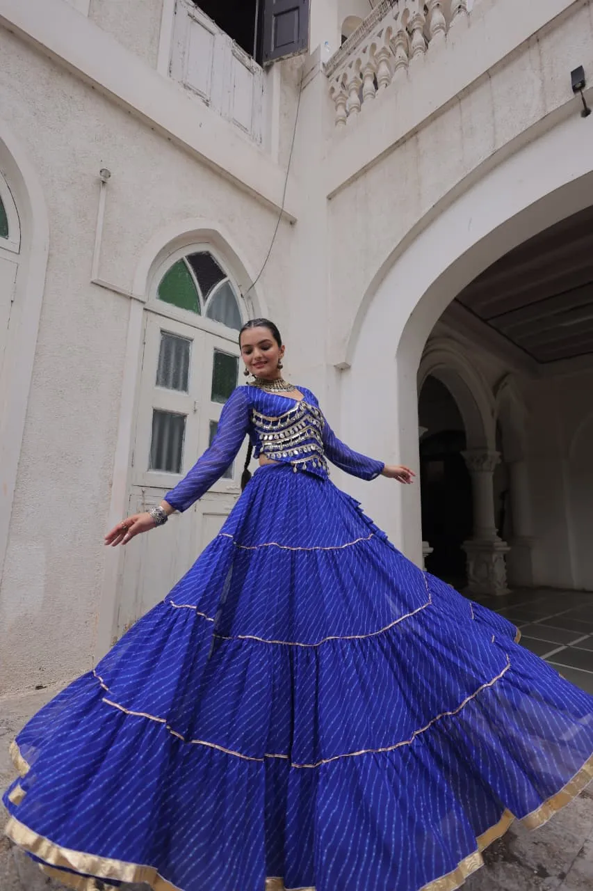 Leheriya Printed Stylish Navratri Chaniya Choli - Image 10