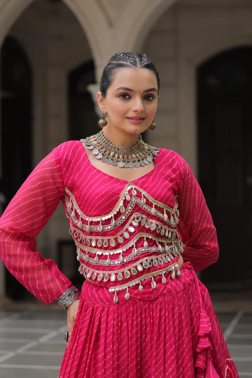 Leheriya Printed Stylish Navratri Chaniya Choli - Image 11