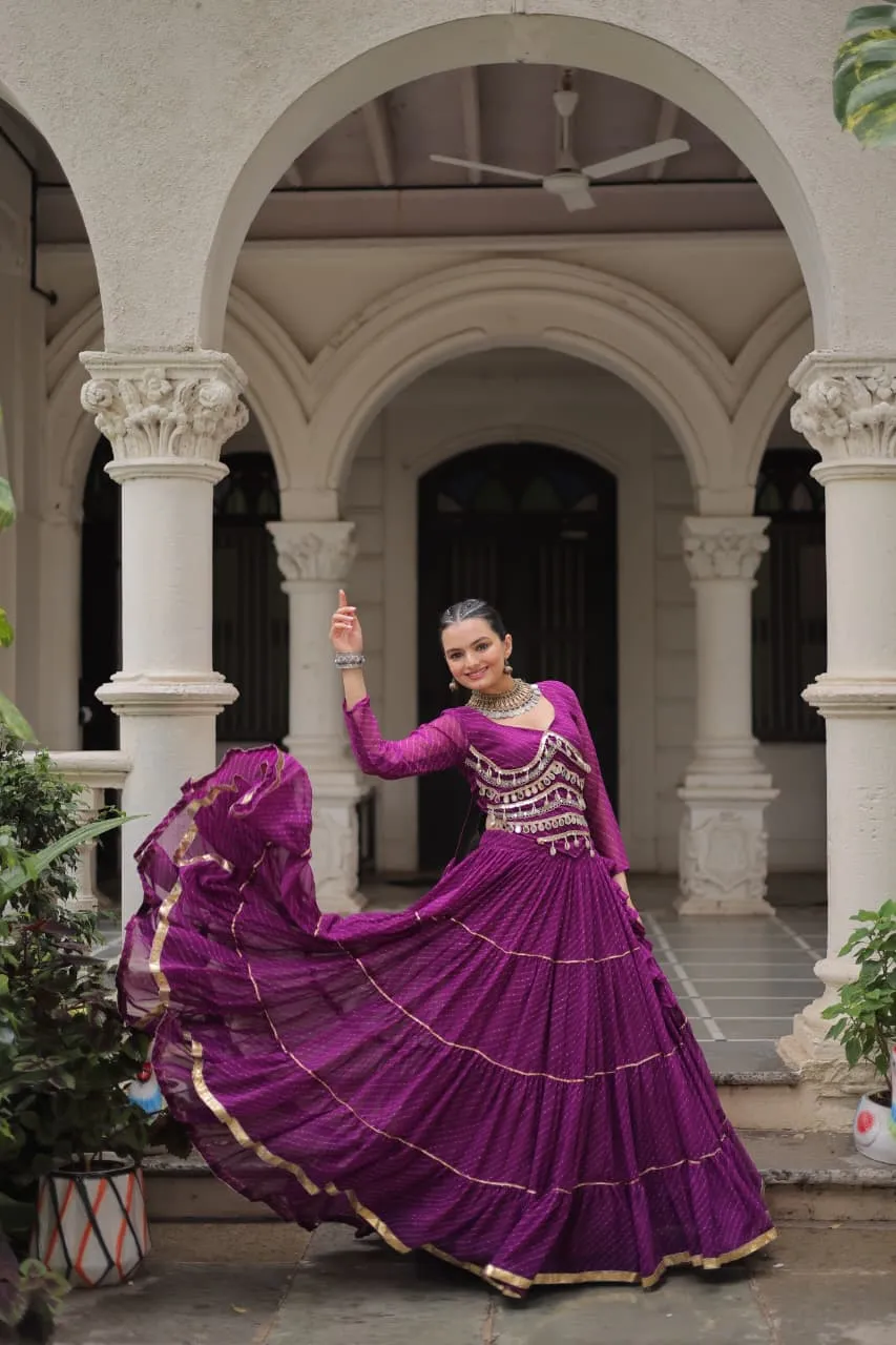 Leheriya Printed Stylish Navratri Chaniya Choli - Image 12
