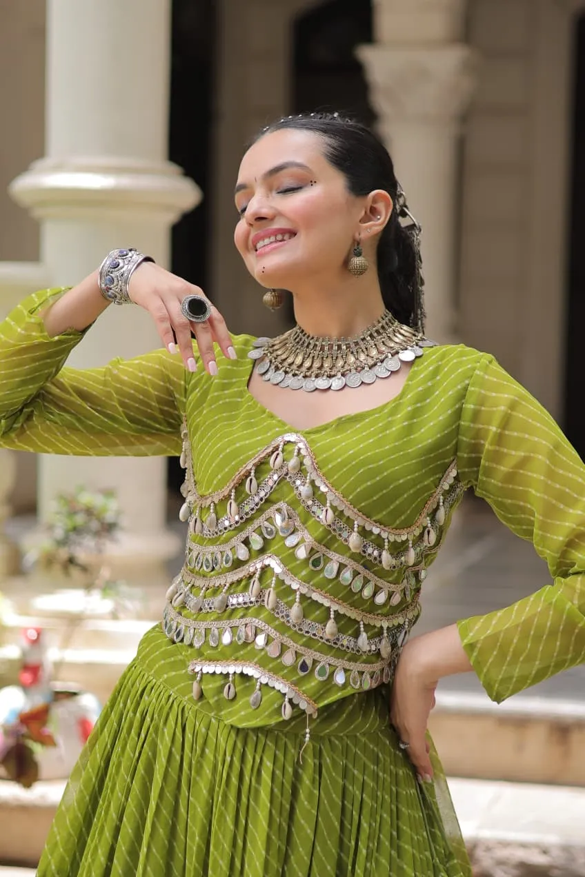 Leheriya Printed Stylish Navratri Chaniya Choli - Image 6