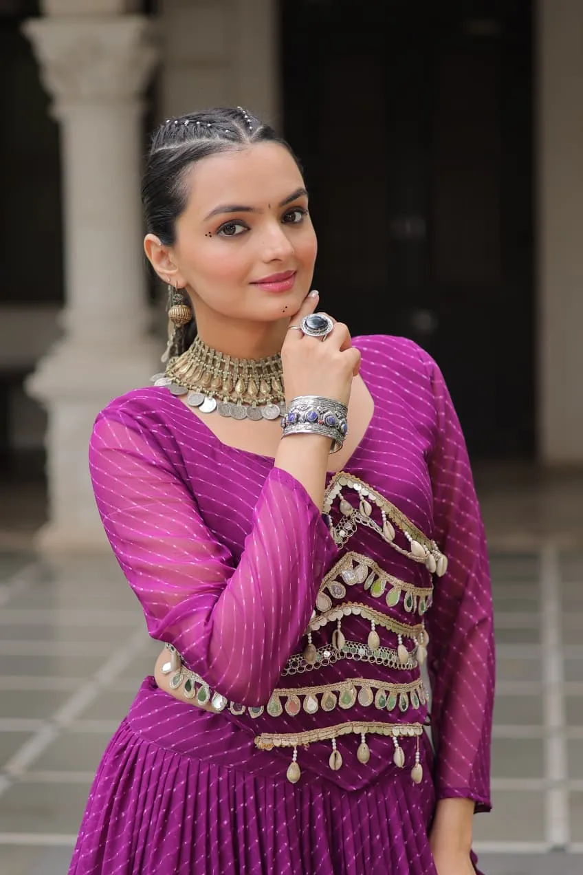 Leheriya Printed Stylish Navratri Chaniya Choli - Image 7