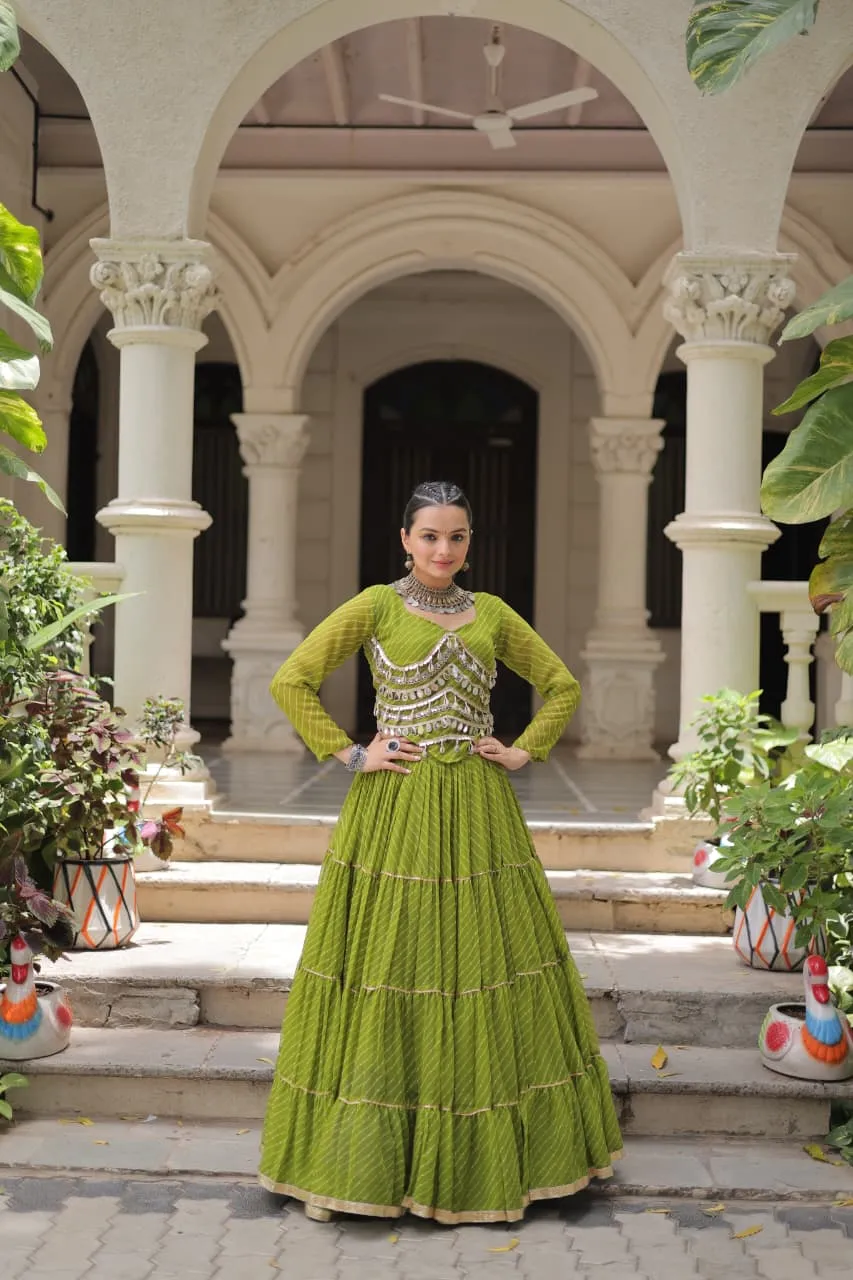 Leheriya Printed Stylish Navratri Chaniya Choli - Image 8
