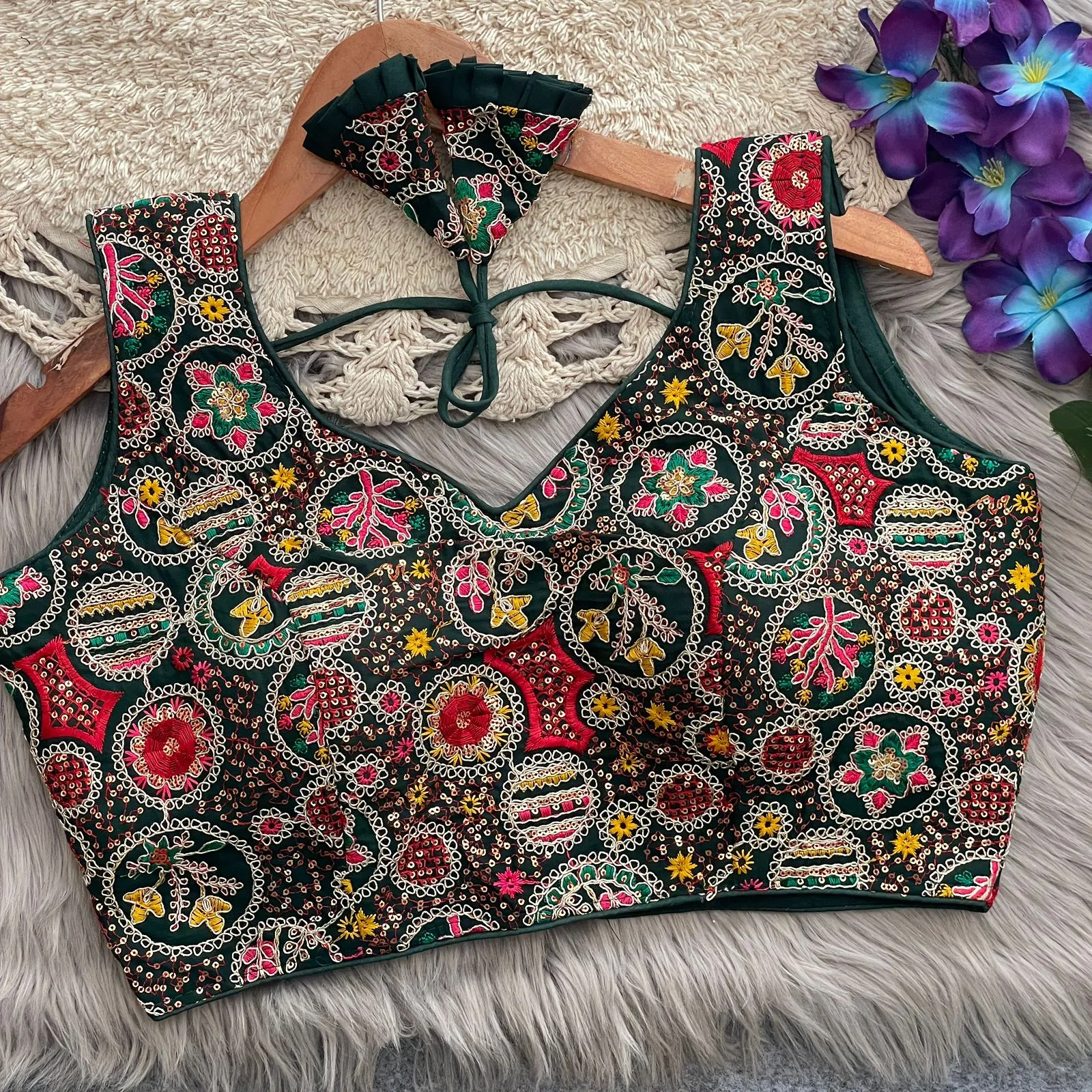 Multi Color Embroidered Wedding Wear Blouse - Image 10