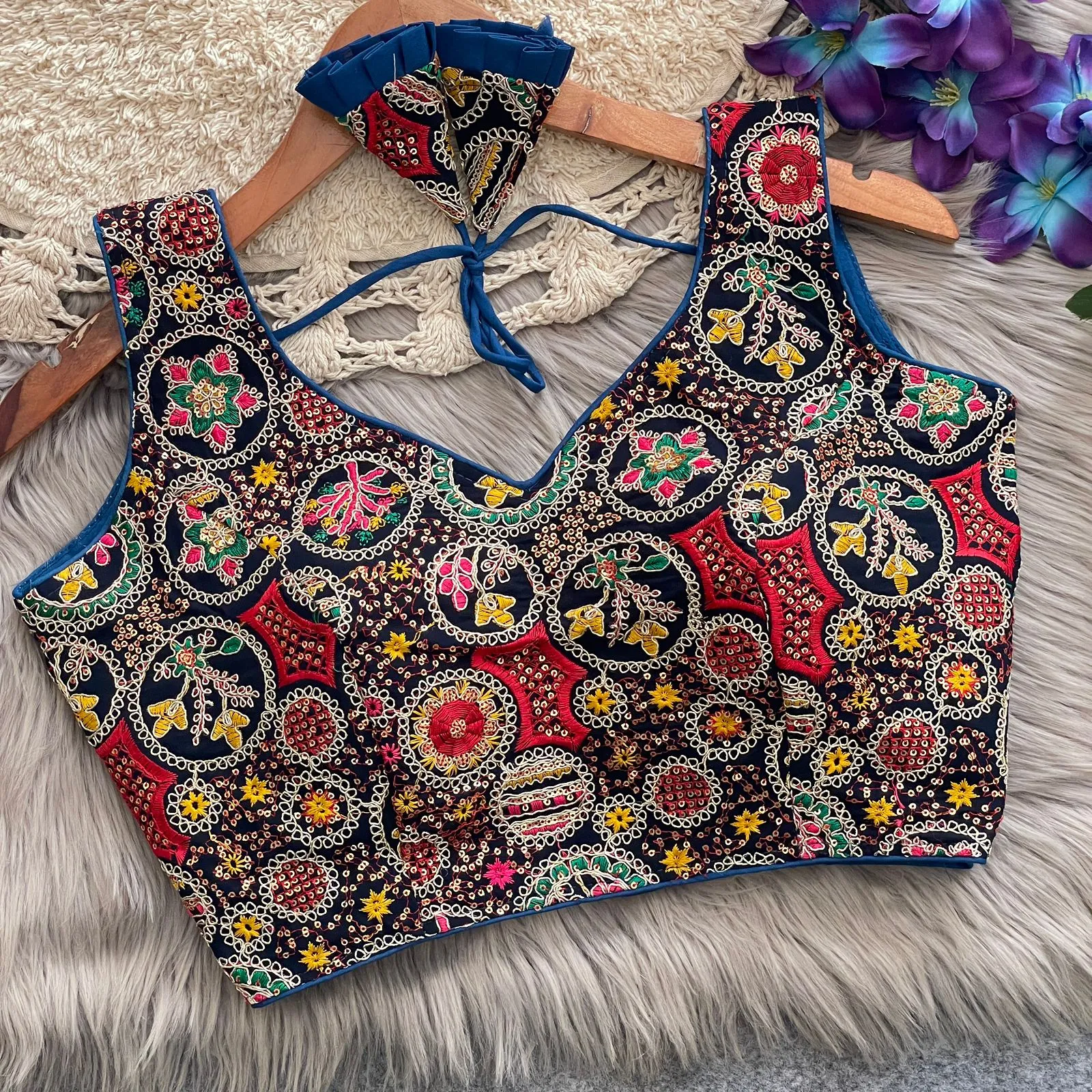 Multi Color Embroidered Wedding Wear Blouse - Image 11