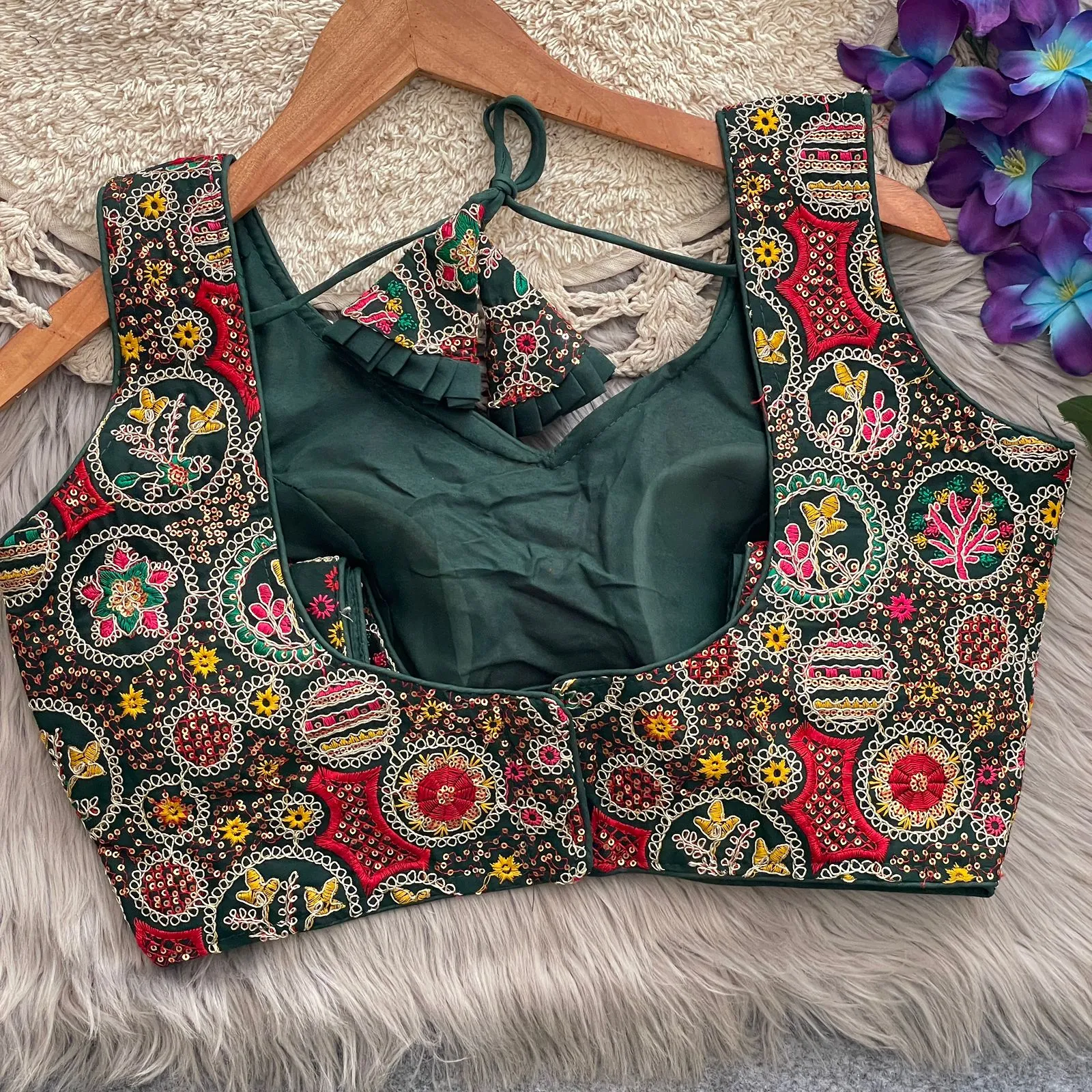 Multi Color Embroidered Wedding Wear Blouse - Image 2