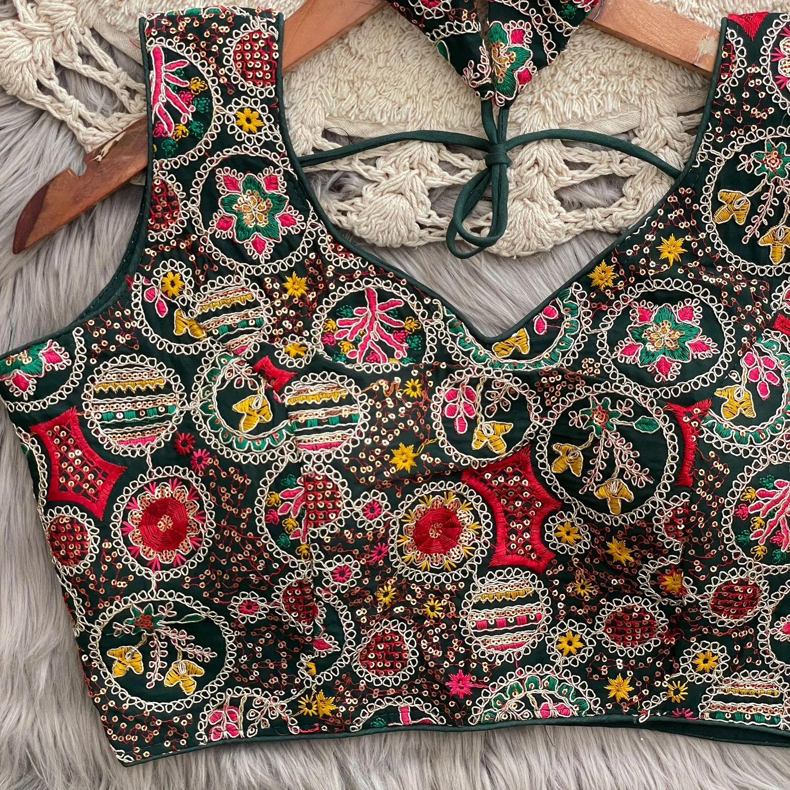 Multi Color Embroidered Wedding Wear Blouse - Image 7