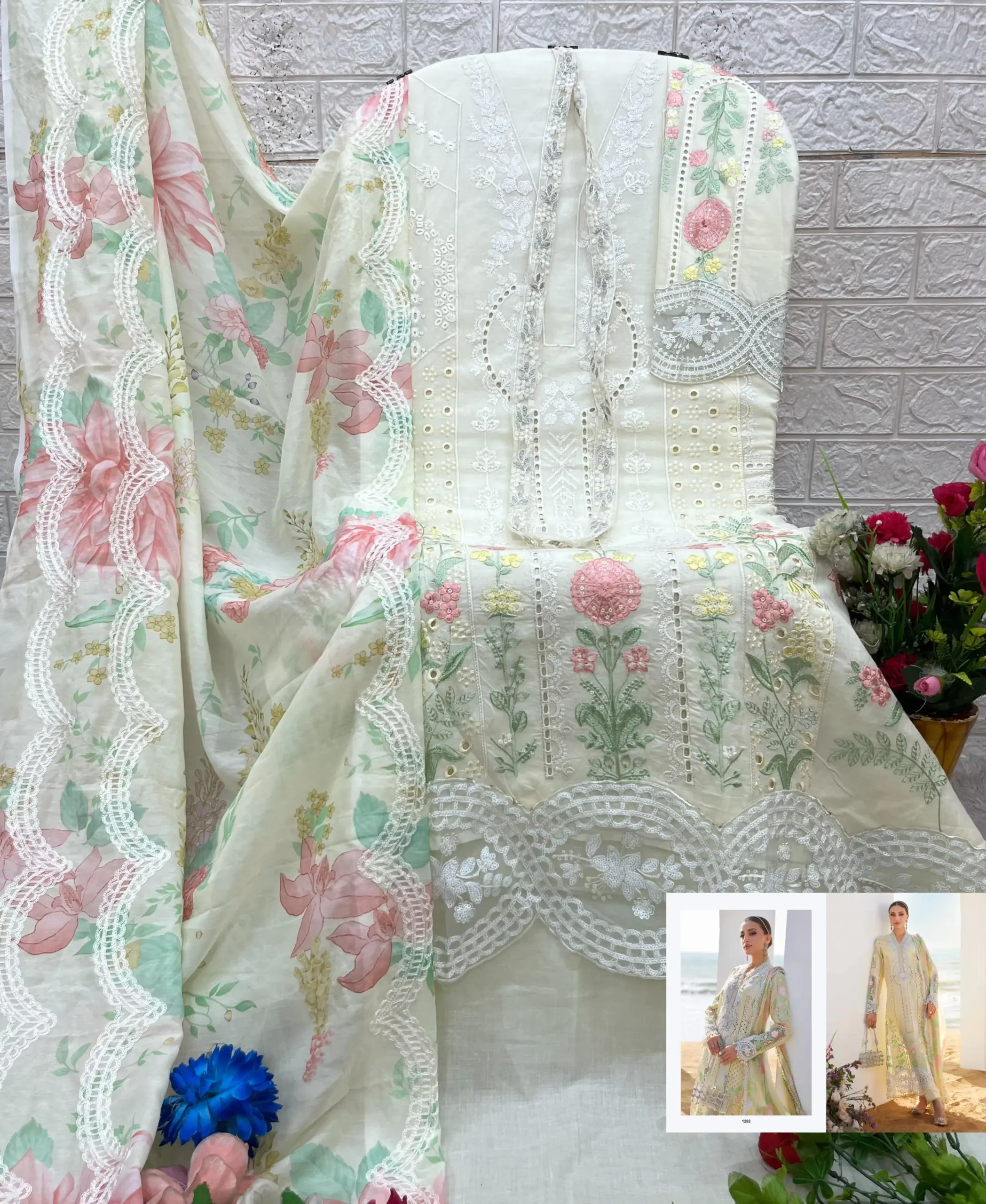 Patch work Cotton Pakistani Suit - Image 2