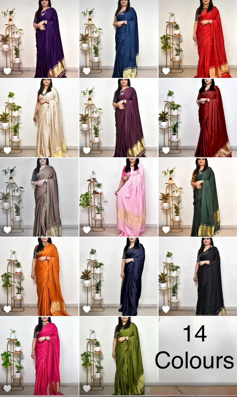 Pure Gaji Silk Plain Saree For Festive Season - Image 9