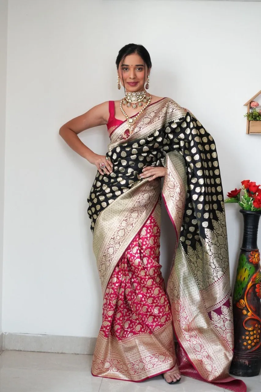 Ready to Wear Banarasi Silk Saree for Diwali - Image 2