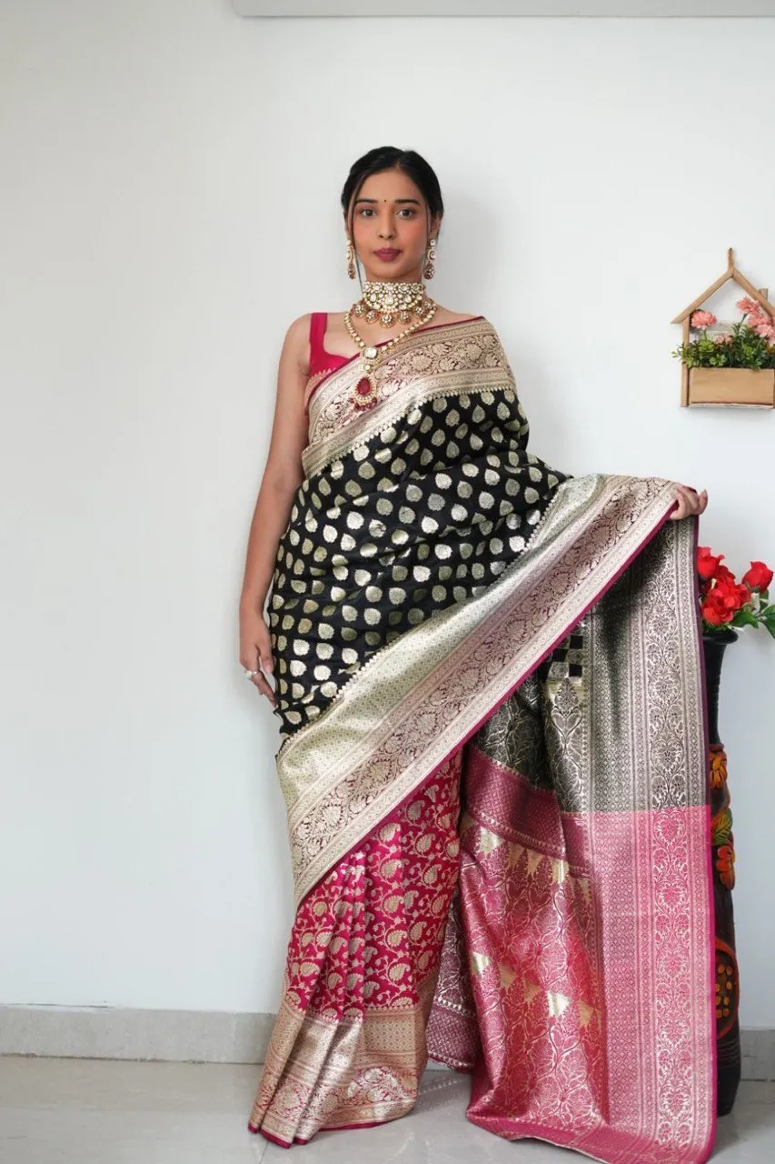 Ready to Wear Banarasi Silk Saree for Diwali - Image 3