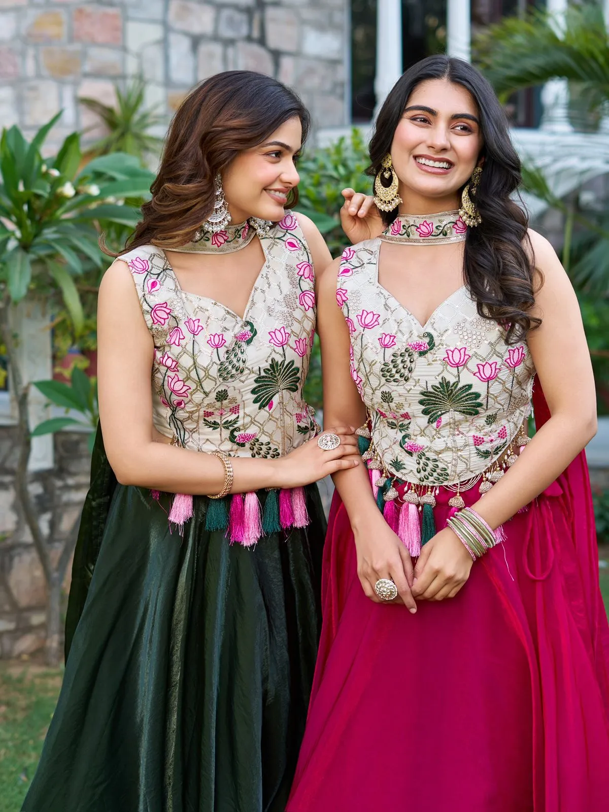 Readymade Fancy Blouse with big Flair lehenga - Image 3