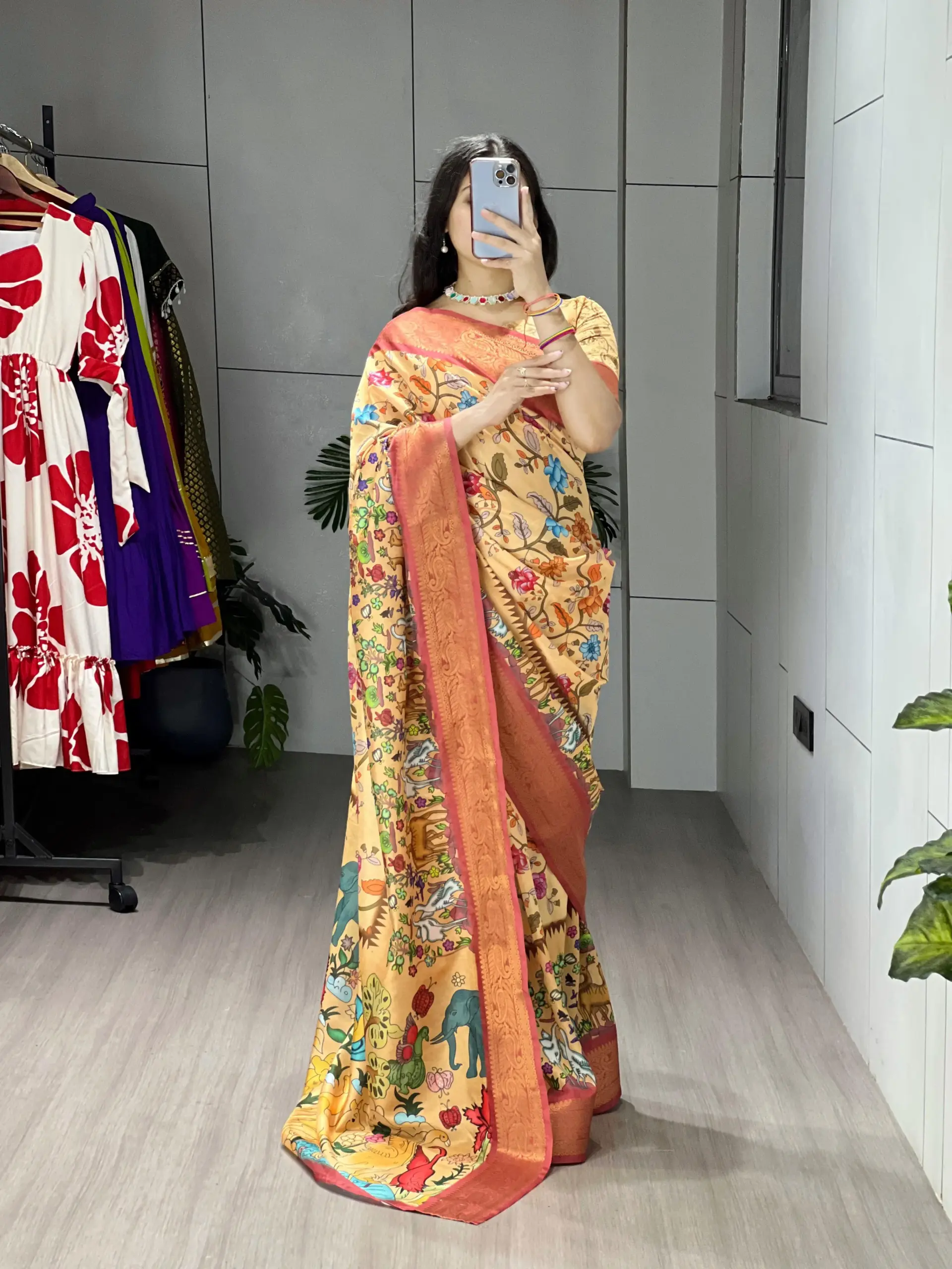 Soft Silk Printed Kalamkari Designs 2025 - Image 2